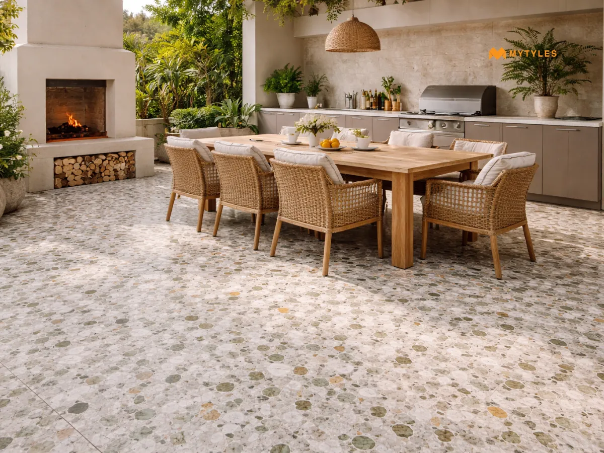 White Mosaic Terrace Tiles
